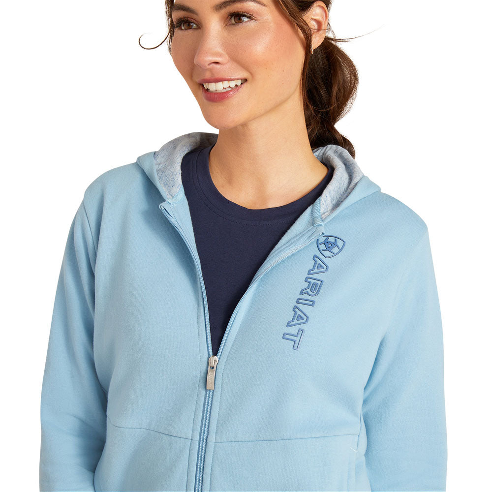 ARIAT Women’s Team Logo Full Zip Sweatshirt – Soft Organic Cotton Fleece Hoodie