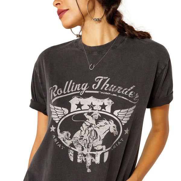 10051274 Ariat Women's Rolling Thunder Short Sleeve T-Shirt - Black