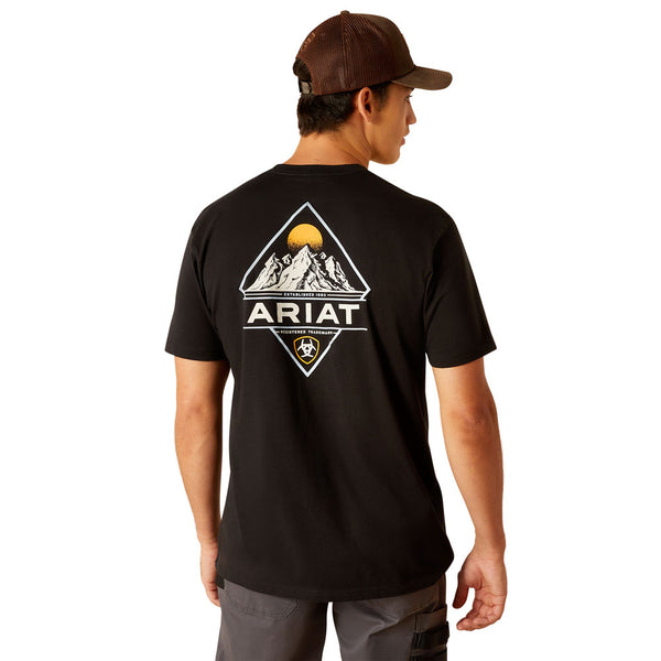 10051445 Ariat Men's Diamond Mountain Short Sleeve T-shirt - Black