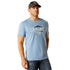 10051449 Ariat Men's Retro Hex Stripe Short Sleeve T-Shirt - Light Blue Heather