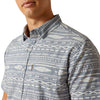 10051540 Ariat Men's Mack Stretch Modern Fit Short Sleeve Buttondown Shirt - Chambray Blue