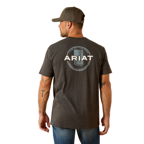 10051761 Ariat Men's Ariat Roundabout Short Sleeve T-Shirt - Charcoal Heather