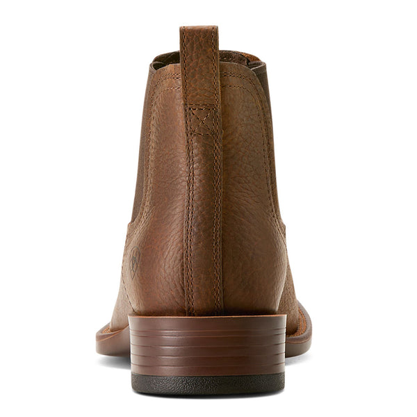 10053654 Ariat Men's Booker Ultra Chelsea Wide Square Toe Cowboy Boot - Brown Oiled Rowdy