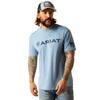 10054195 Ariat Men's Shield Flag T-Shirt - Light Blue Heather