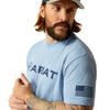 10054195 Ariat Men's Shield Flag T-Shirt - Light Blue Heather