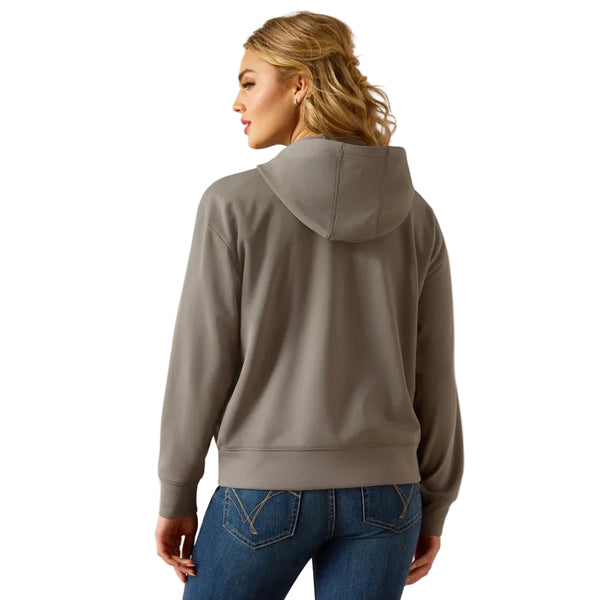 10054492 Ariat Women's Breeze Full Zip Long Sleeve Hoodie - Smoked Pearl