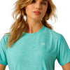 10054529 Ariat Women's Laguna Short Sleeve Logo Shirt - Blue Turquoise