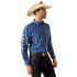 10054666 Ariat Men's Team Dax Classic Fit Long Sleeve Western Shirt - Navy/White