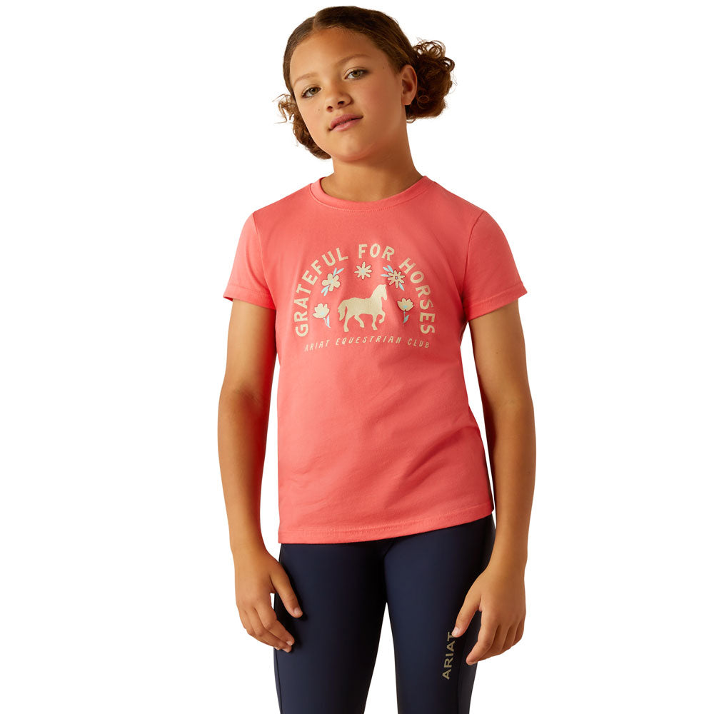 10055142 Ariat Youth Grateful Short Sleeve T-Shirt - Coral Paradise