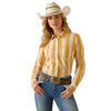10055271 Ariat Women's Team Kirby Stretch Long Sleeve Button Up Shirt - Nugget Stripe