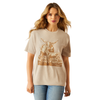10058715 Ariat Women's Longhorn Short Sleeve T-Shirt - Oatmeal Heather