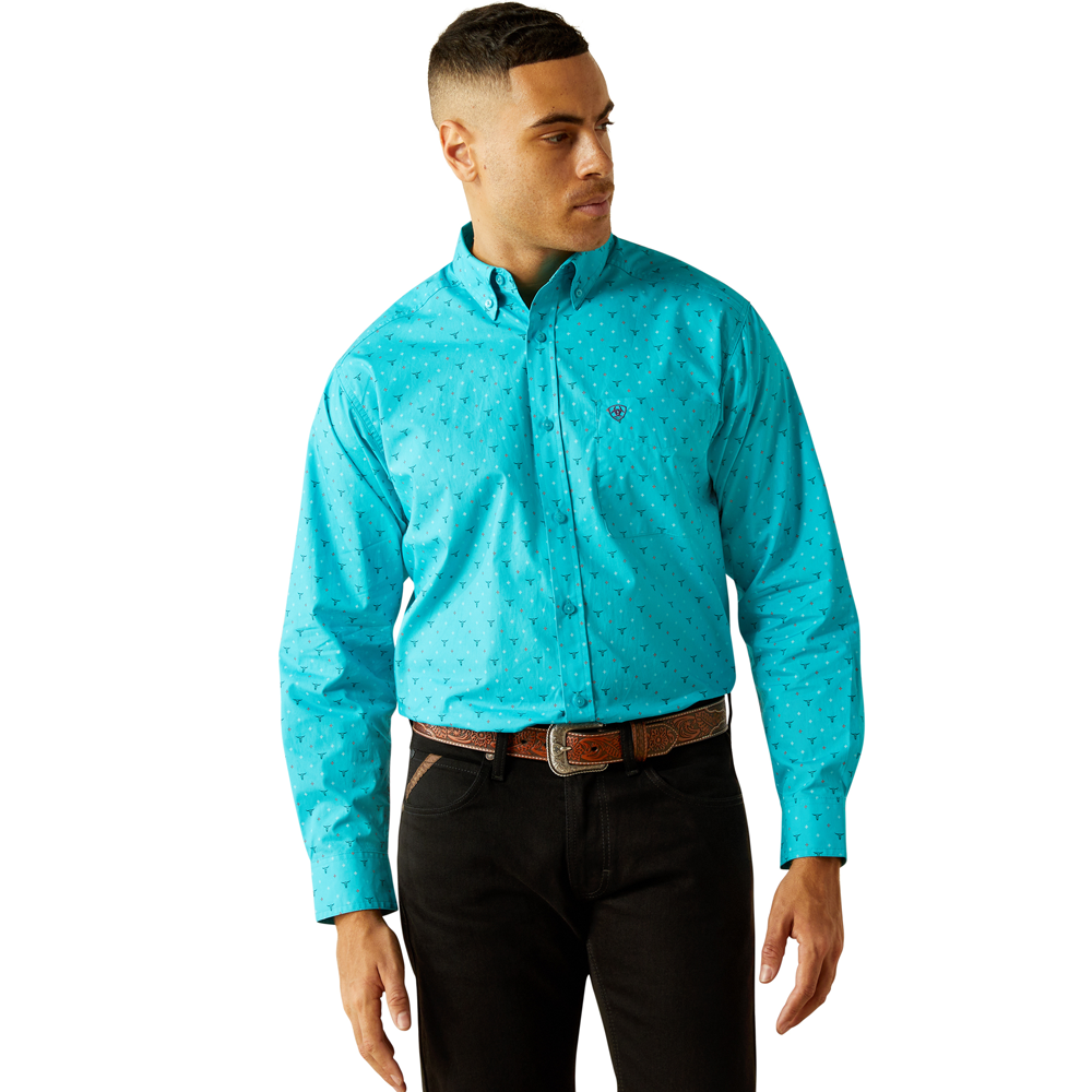 10058762 Ariat Men's Willke Classic Fit Long Sleeve Button down Shirt - Turquoise 10058762 Ariat Men's Willke Classic Fit Long Sleeve Button down Shirt - Turquoise