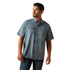 10058813 Ariat Men's Western VentTEK Classic Fit Short Sleeve Snap Shirt - Newsboy Blue
