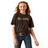 10058867 Ariat Girls' Ariat Yee Haw Twist Short Sleeve T-Shirt - Vintage Black