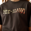 10058867 Ariat Girls' Ariat Yee Haw Twist Short Sleeve T-Shirt - Vintage Black