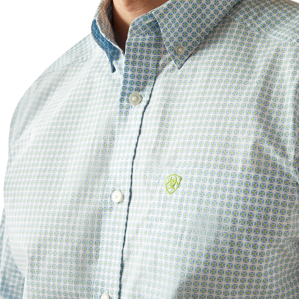 10058965 Ariat Men's Cillian Classic Fit Long Sleeve Button-down Shirt - Light Blue