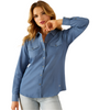 10060362 Ariat Women's Everyday Western Long Sleeve Snap Shirt - Light Chambray