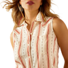 10060369 Ariat Women's Billie Jean Sleeveless Button Up Shirt - Desert Stripe