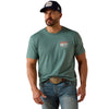 10061355 Ariat Men's Hidden Valley Flag Classic Fit Short Sleeve T-Shirt - Silver Pine