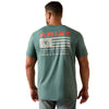 10061355 Ariat Men's Hidden Valley Flag Classic Fit Short Sleeve T-Shirt - Silver Pine