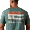 10061355 Ariat Men's Hidden Valley Flag Classic Fit Short Sleeve T-Shirt - Silver Pine