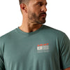 10061355 Ariat Men's Hidden Valley Flag Classic Fit Short Sleeve T-Shirt - Silver Pine
