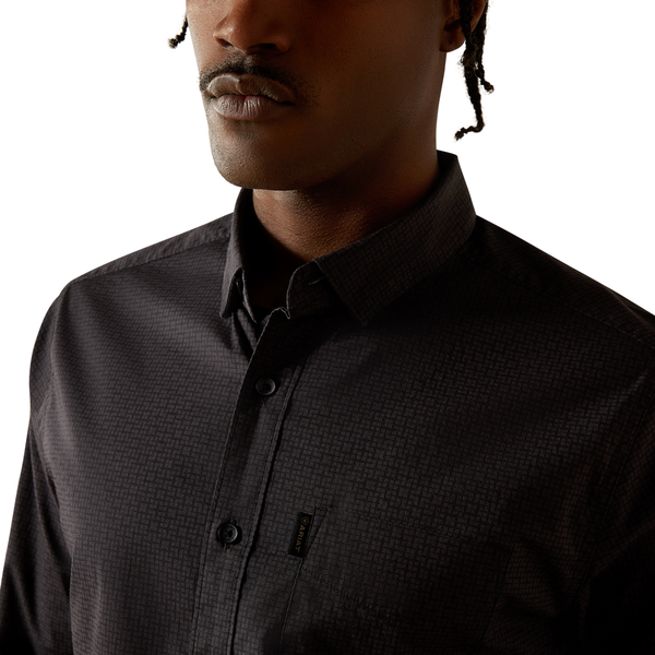 10062216 Ariat Men's Michael Modern Fit Long Sleeve Shirt - Black