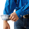 10062226 Ariat Men's Wrinkle Free Carter Classic Fit Long Sleeve Button down Shirt - Blue Print