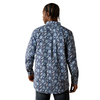 10062244 Ariat Men's Sergio Fitted Long Sleeve Button Down Western Shirt - Dark Blue Paisley