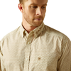 10062251 Ariat Men's Team Pierce Classic Fit Long Sleeve Button down Shirt - Cream Print/Light Brown