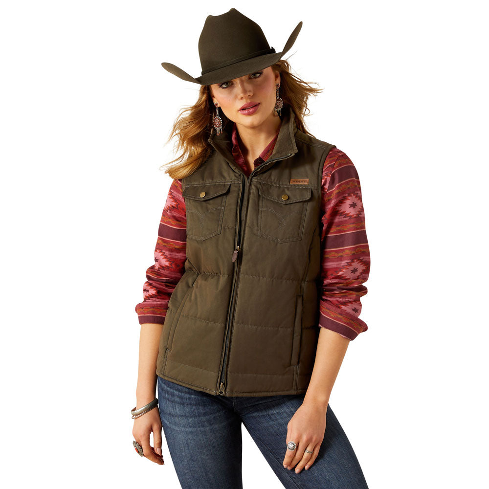 10062267 Ariat Women's Grizzly Quilted Vest - Earth