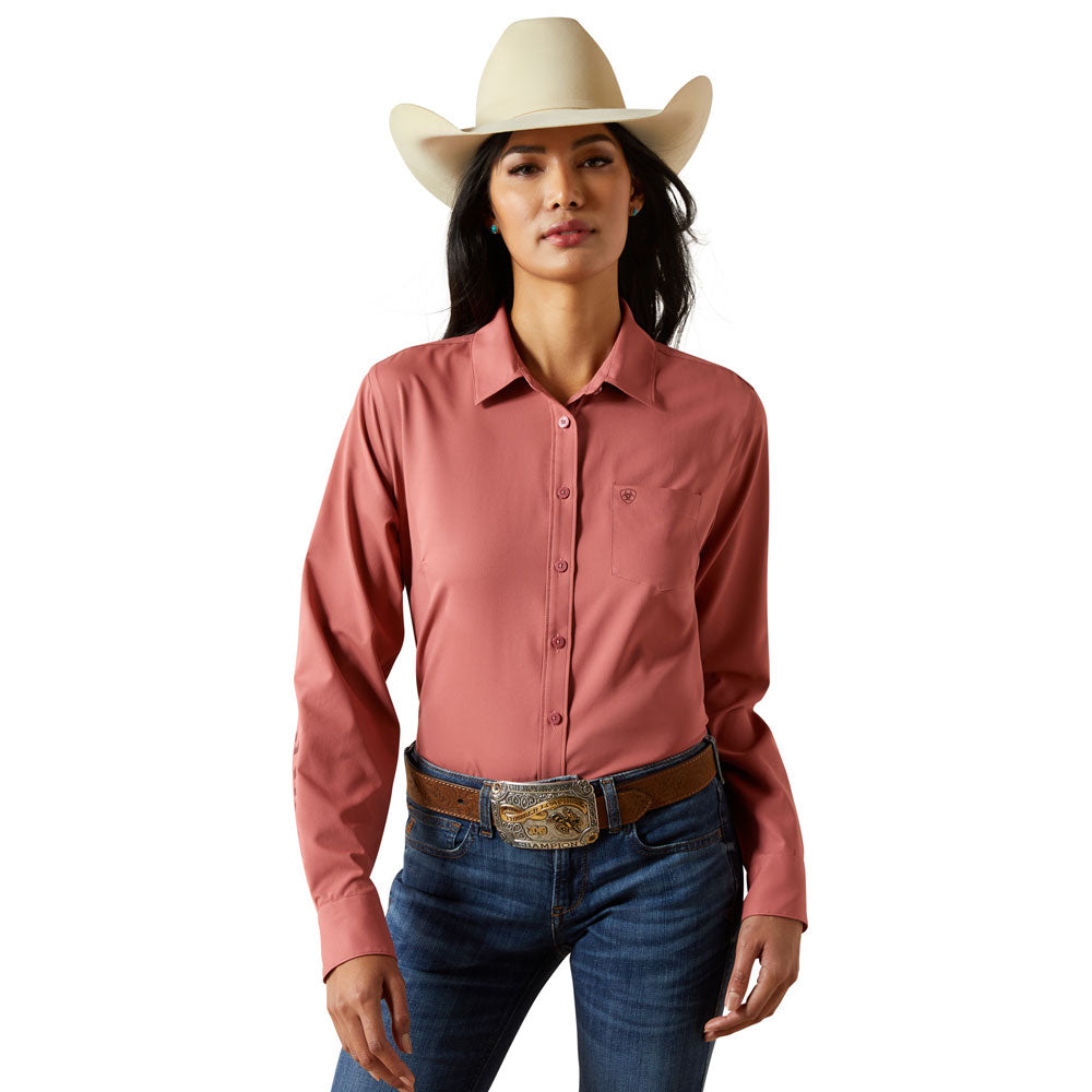 10062280 Ariat Women's Kirby Pro Team Long Sleeve Shirt - Mauvewood