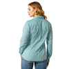 10062281 Ariat Women's Kirby Pro Team Long Sleeve Shirt - Aqua Stripe