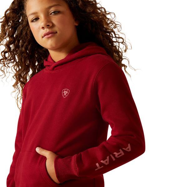 10062287 Ariat Girls' 2.0 Logo Hoodie - Biking Red