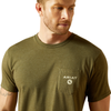 10062414 Ariat Men's Roped Diamond Short Sleeve T-Shirt - Military Heather