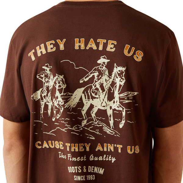 10062422 Ariat Men's Haters Club Short Sleeve T-Shirt - Deep Mahogany