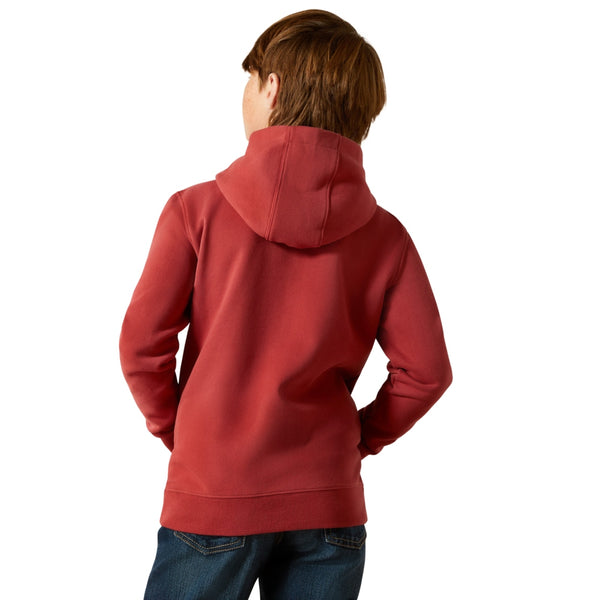 10062462 Ariat Youth Liquid Stamp Hoodie - Brick Red