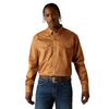 10062473 Ariat Men's Solid Twill Classic Fit Long Sleeve Western Snap Shirt - Tan