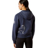 10062478 Ariat Youth Spiffy Full Zip Sweatshirt - Navy Heather