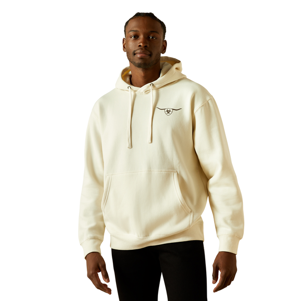 10062499 Ariat Men's Shield Steerhead Hoodie - Oatmeal
