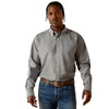 10062526 Ariat Men's Wrinkle Free Solid Pinpoint Oxford Classic Fit Long Sleeve Shirt - Grey