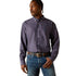10062527 Ariat Men's Wrinkle Free Solid Pinpoint Oxford Classic Fit Long Sleeve Shirt - Navy