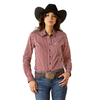 10062540 Ariat Women's Kirby Stretch Long Sleeve Button Shirt - Cabernet Stripe