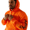 10062541 Ariat Men's Rebar Graphic Hoodie - Safety Orange/Rebar Grey