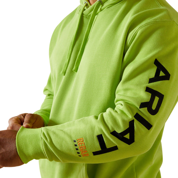 10062546 Ariat Men's Rebar Graphic Hoodie - Lime Heather/Black