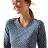 10062572 Ariat Women's Hardware Print Long Sleeve T-Shirt - China Blue