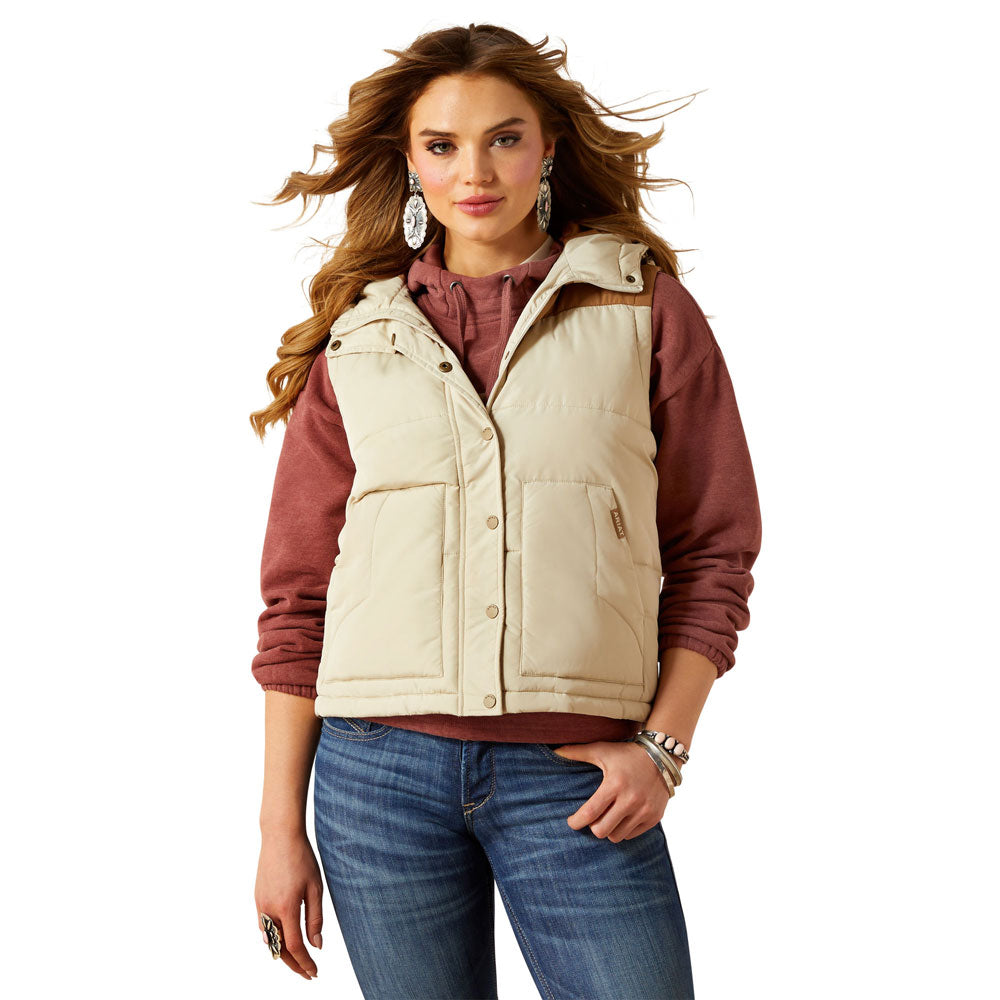 10062573 Ariat Women's Frontier Puffer Vest - Oyster Grey