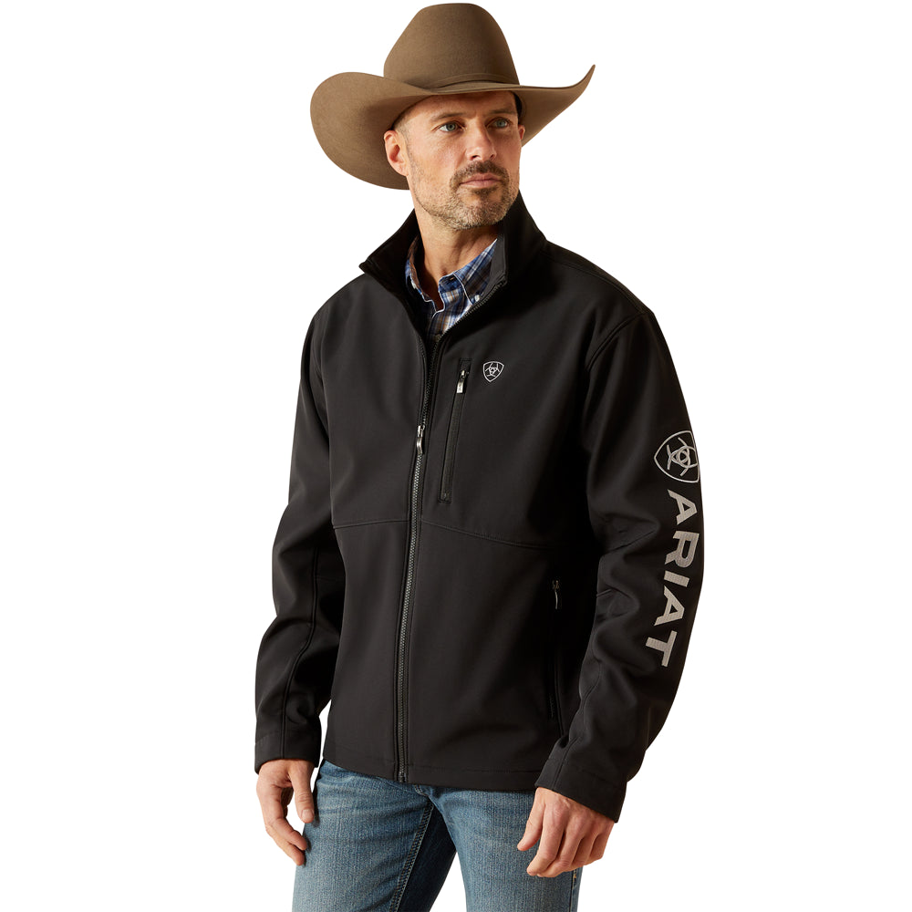 10062578 Ariat Men's Logo Softshell Jacket - Black