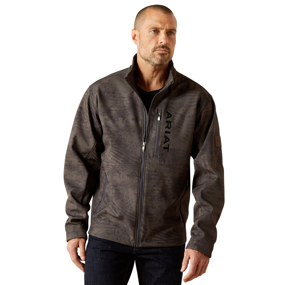10062592 Ariat Men's Patriot Flag Softshell Jacket - Phantom