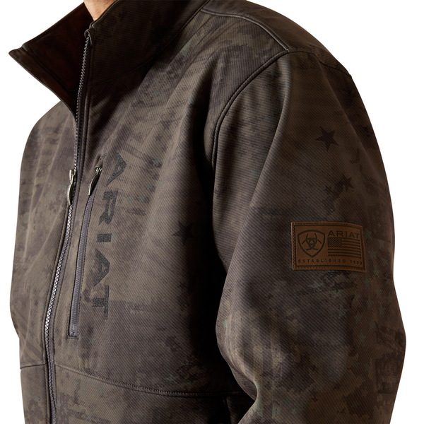 10062592 Ariat Men's Patriot Flag Softshell Jacket - Phantom